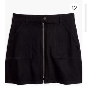 Madewell Black Frost Denim Utility Zipper Mini Skirt sz‎ 27